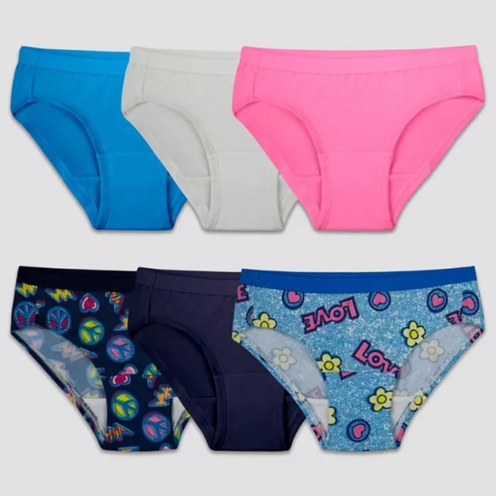 NWT Fruit of the Loom Girls' 6pk Hipster Briefs - Picture 3 of 3